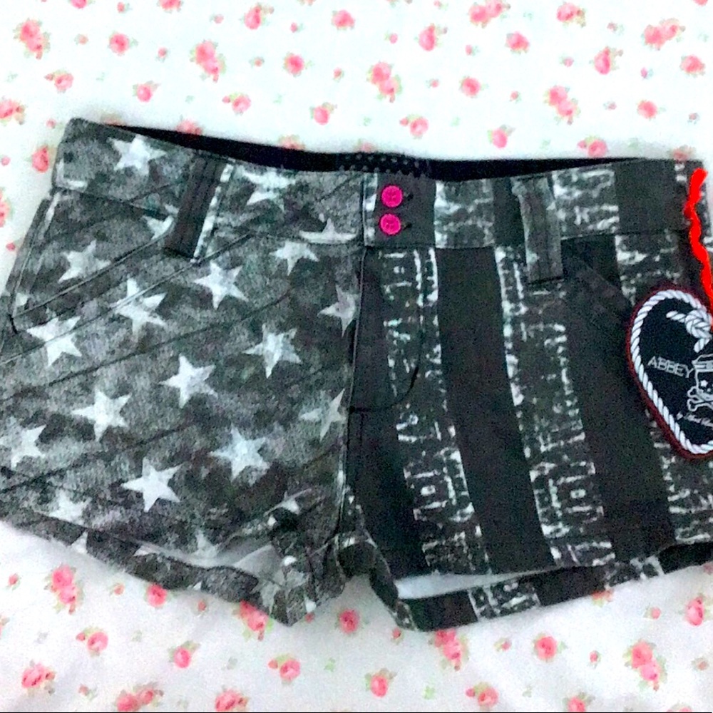 nwt abbey dawn women’s American flag pledge shorts